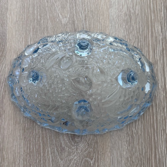 Vintage‎ Indiana Blue Glass|Large Oval Footed Dish|Fruit Bowl|Centerpiece - Picture 1 of 7